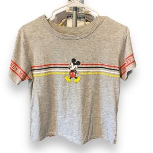Disney Mickey Mouse Gray Short Sleeve Crop Top for Juniors Size S(3-5)